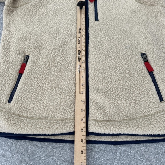 Patagonia Classic Retro-X Jacket Mens Large Beige Sherpa Fleece Zip Pockets